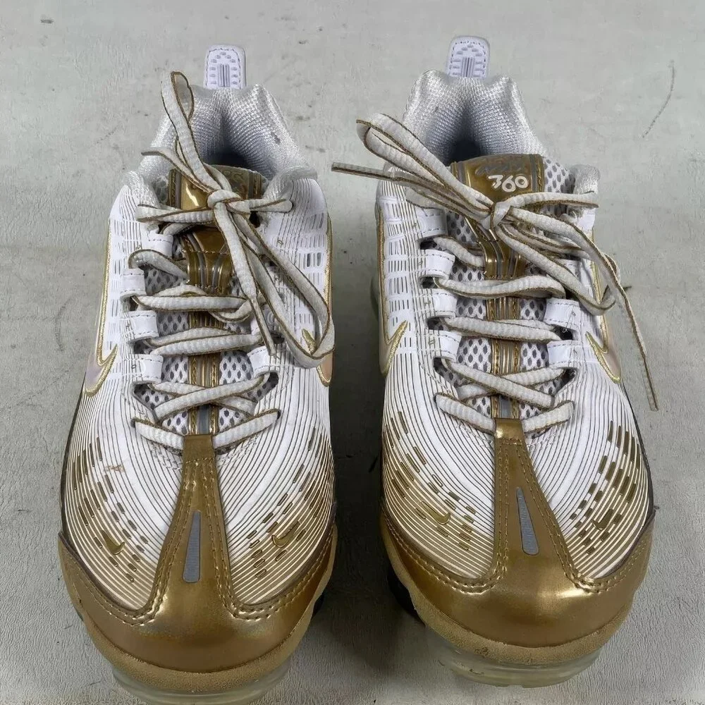 Women's Nike Air VaporMax 360 White Metallic Gold Sneakers Size 6.5 - Picture 2 of 6